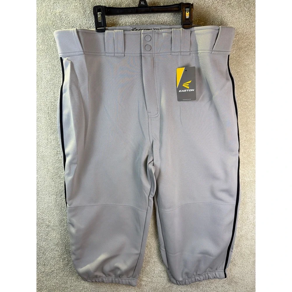 Easton Pro+ Knicker Baseball Pants Adult XXL Gray Black‎ Piped A167105GYBK NEW